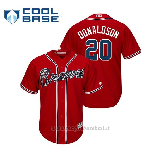 Maglia Baseball Uomo Atlanta Braves Josh Donaldson Cool Base Official Alternato Rojo